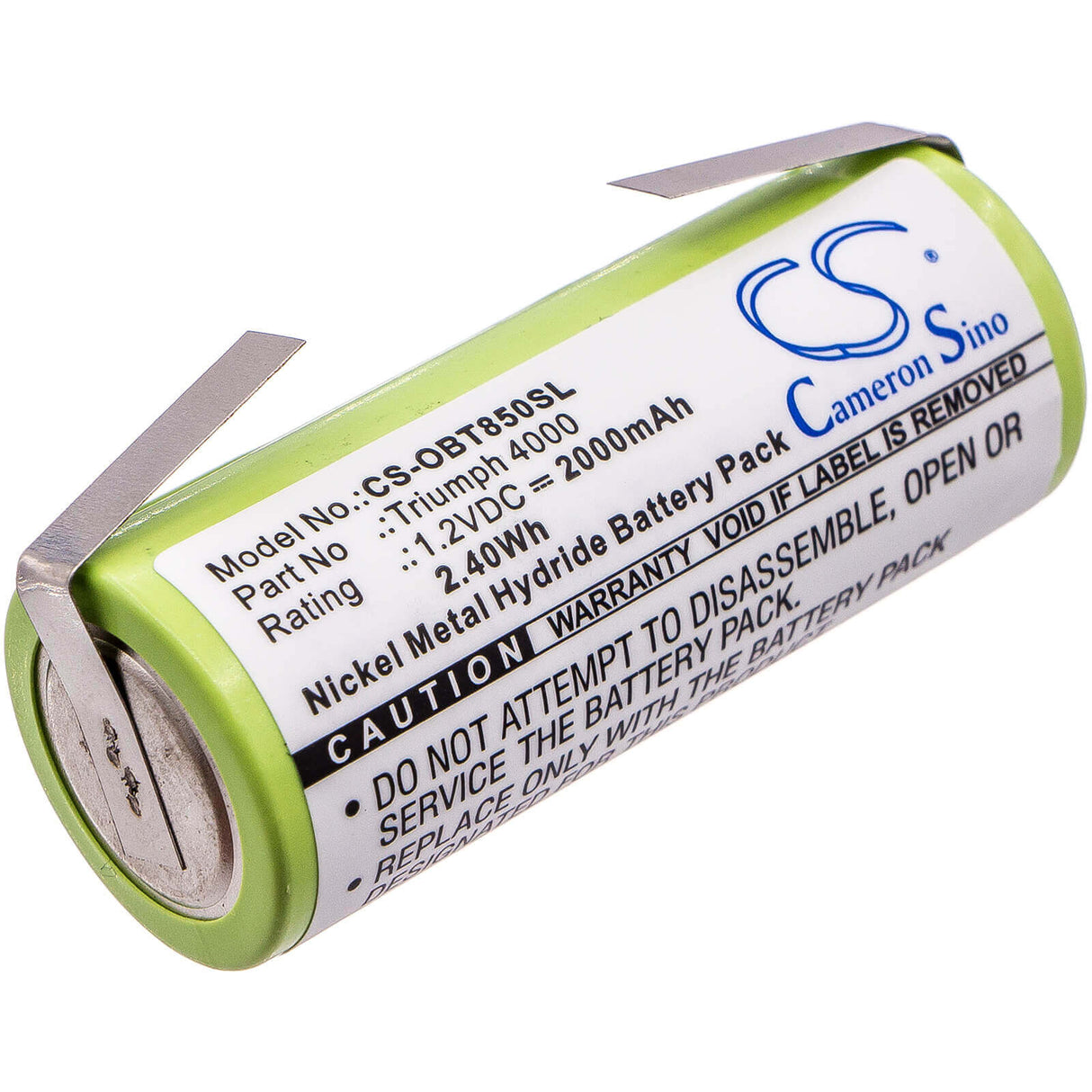 1,2V, Ni-MH, 2000mAh, Batterie de brosse à dents compatible avec Oral-b, 3745, Triumph 4000, 2,4Wh Brosse à dents Cameron Sino Technology Limited