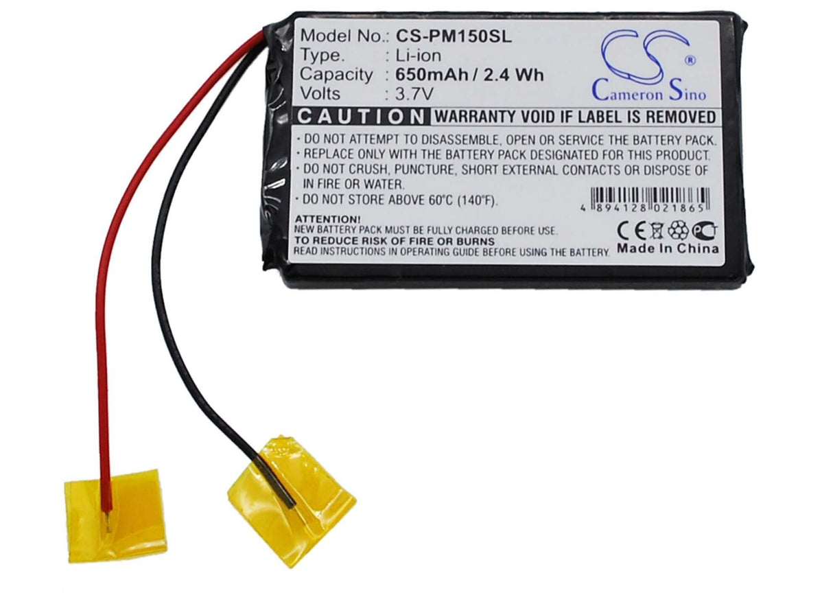 3.7V, Li-ion, 650mAh, PDA battery fits Palm, M150, M155, 2.41Wh PDA, Pocket PC Cameron Sino Technology Limited