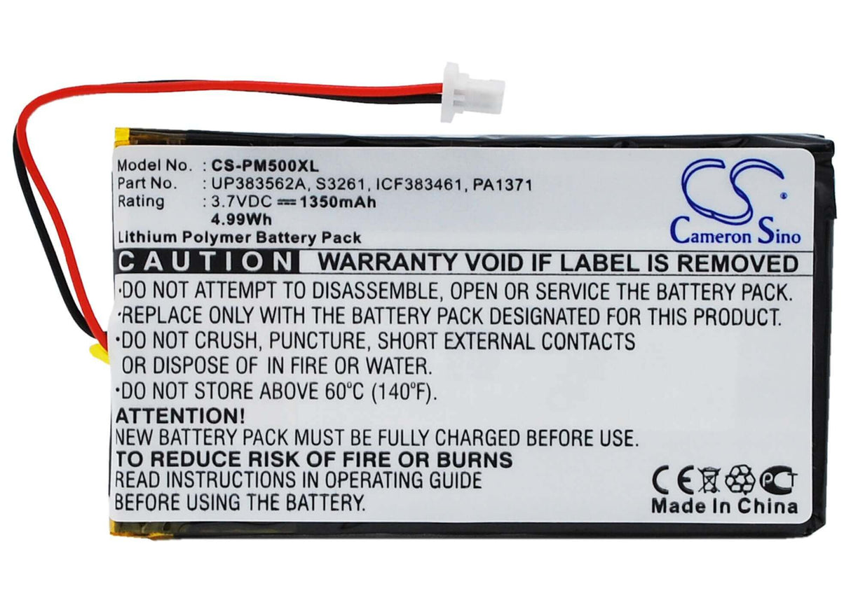 3.7V, Li-Polymer, 1350mAh, PDA battery fits Palm, Ia1tb12b1, M500, M505, 5Wh PDA, Pocket PC Cameron Sino Technology Limited