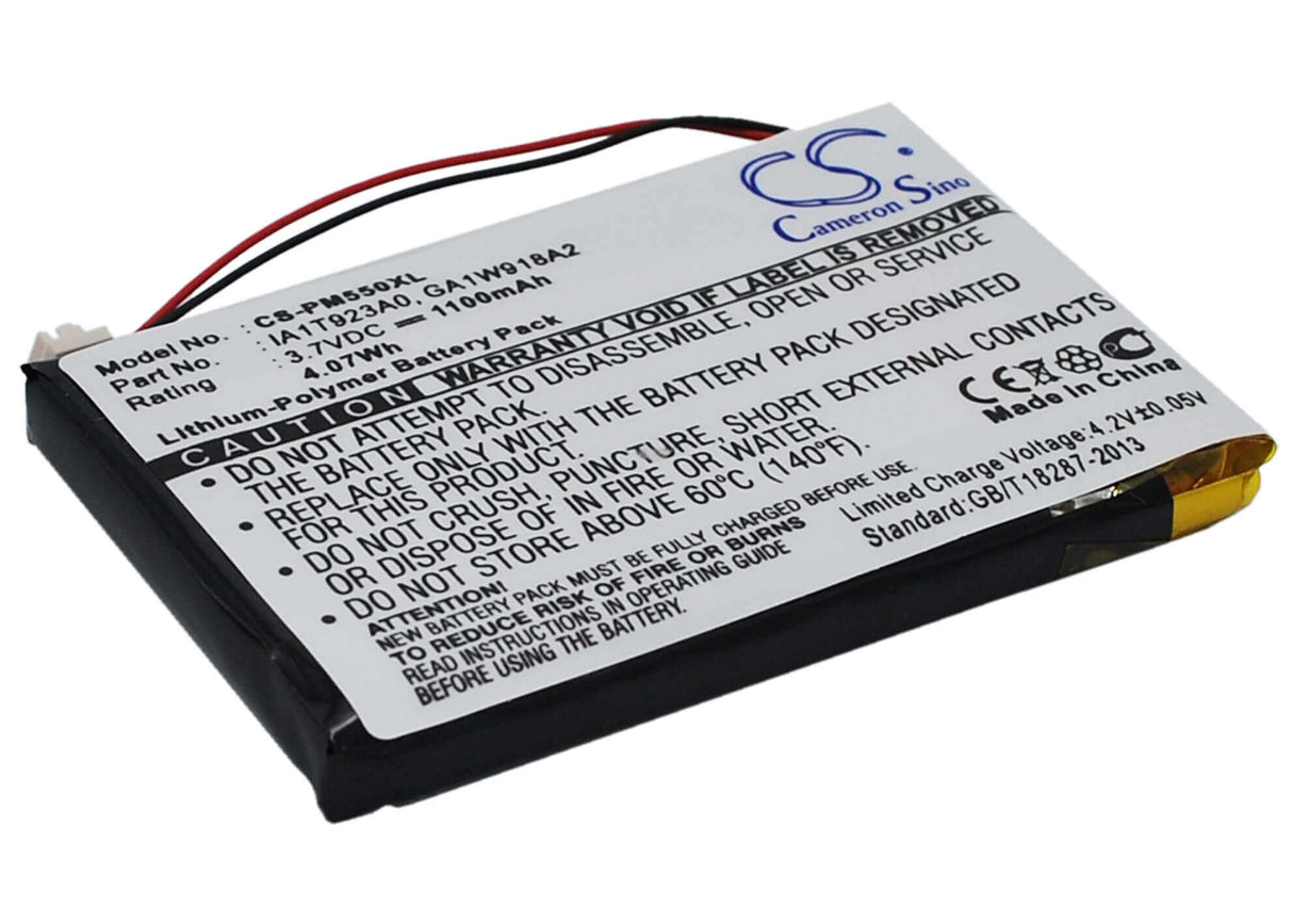 3.7V, Li-Polymer, 1100mAh, PDA battery fits Palm, Ga1w918a2, M550, Tungsten T1, 4.07Wh PDA, Pocket PC Cameron Sino Technology Limited