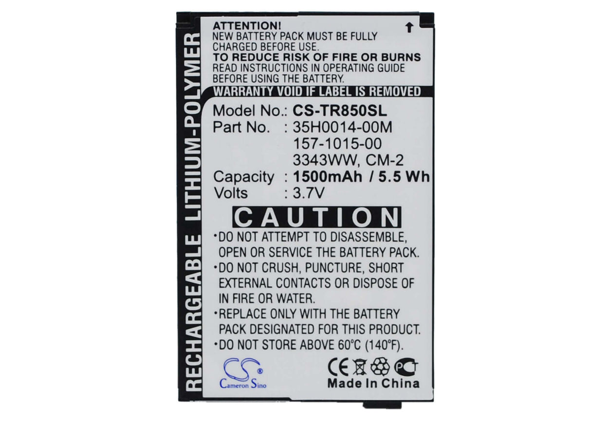 3.7V, Li-Polymer, 1500mAh, batterie de smartphone compatible avec Palm, 157-10105-00, Drucker, Monk, 5.55Wh Mobile, SmartPhone Cameron Sino Technology Limited (Suspendu)