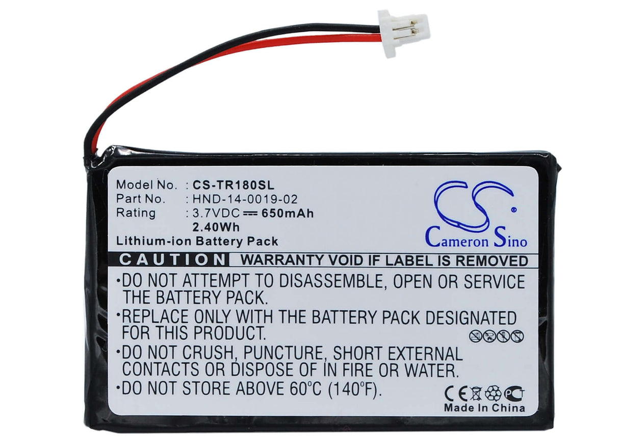 3.7V, Li-ion, 650mAh, PDA battery fits Palm, Hnd-14-0019-02, Treo 180, Treo 180g, 2.41Wh PDA, Pocket PC Cameron Sino Technology Limited