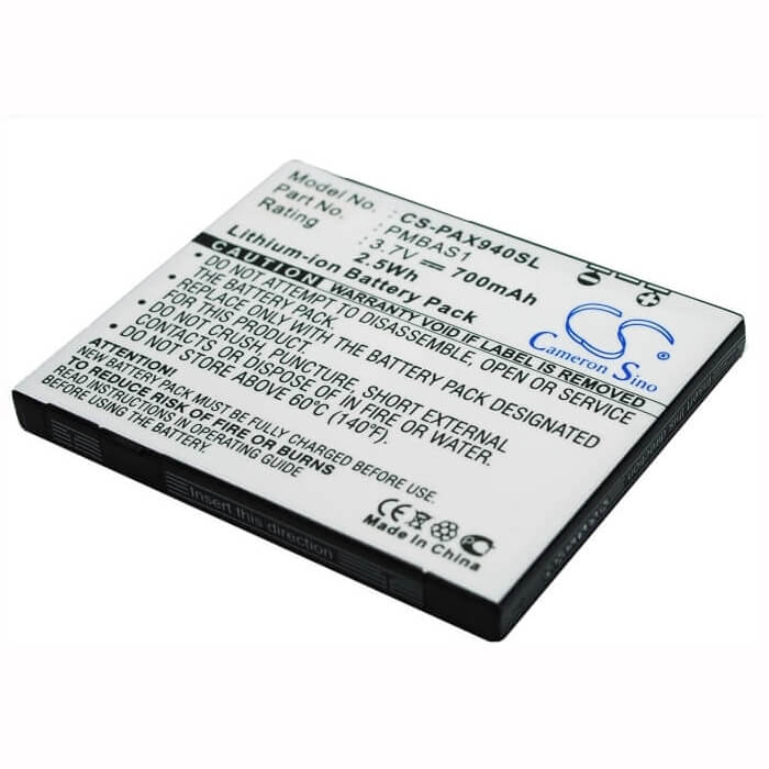 3.7V, Li-ion, 700mAh, SmartPhone battery fits Panasonic, Pmbas1, 001p, 940p, 2.59Wh Mobile, SmartPhone Cameron Sino Technology Limited (Suspended)