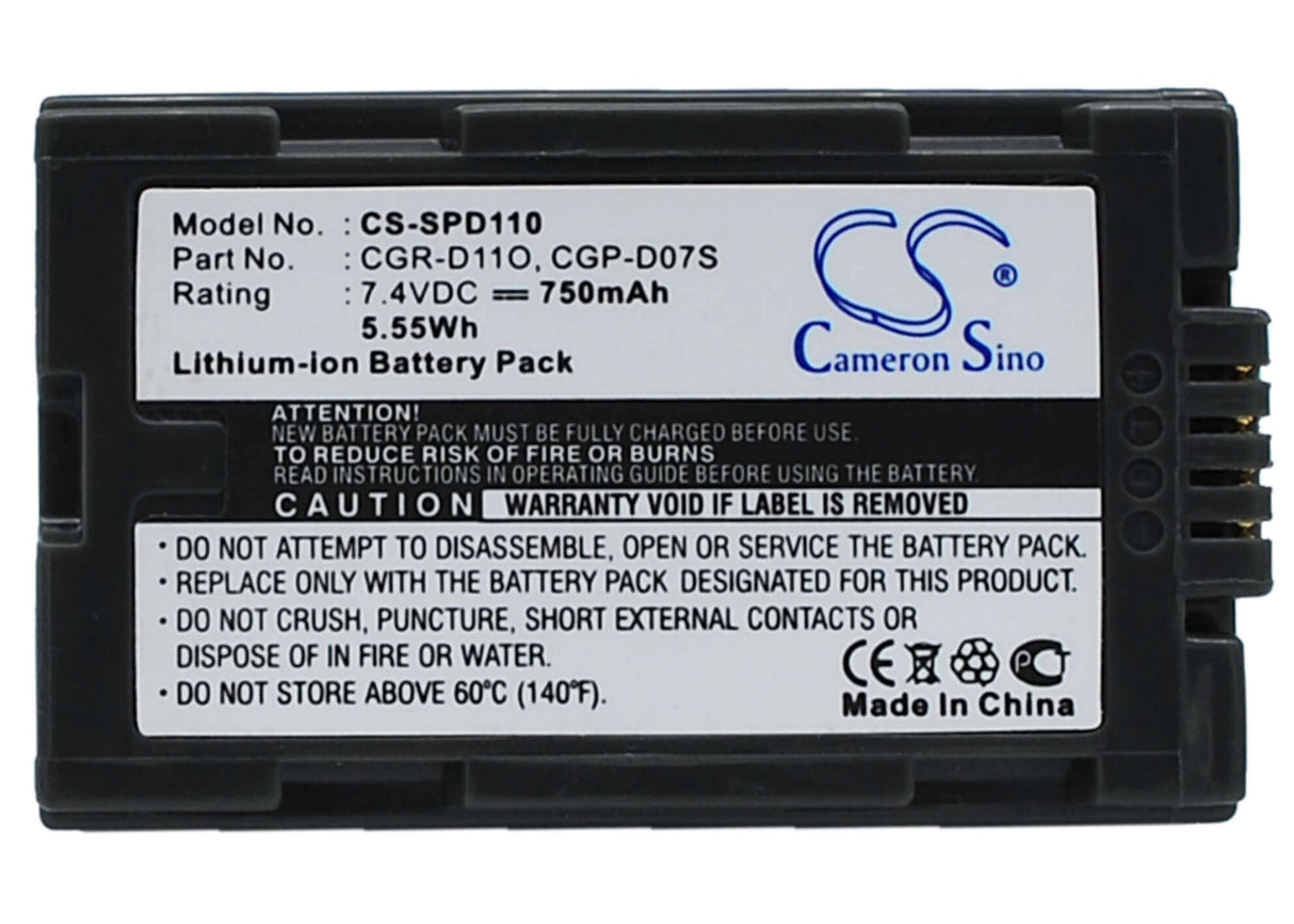Battery For Panasonic Ag-dvc15, Ag-dvx100be, Aj-pcs060g(portable Hard 7.4v, 750mah - 5.55wh Batteries for Electronics Cameron Sino Technology Limited (Suspended)