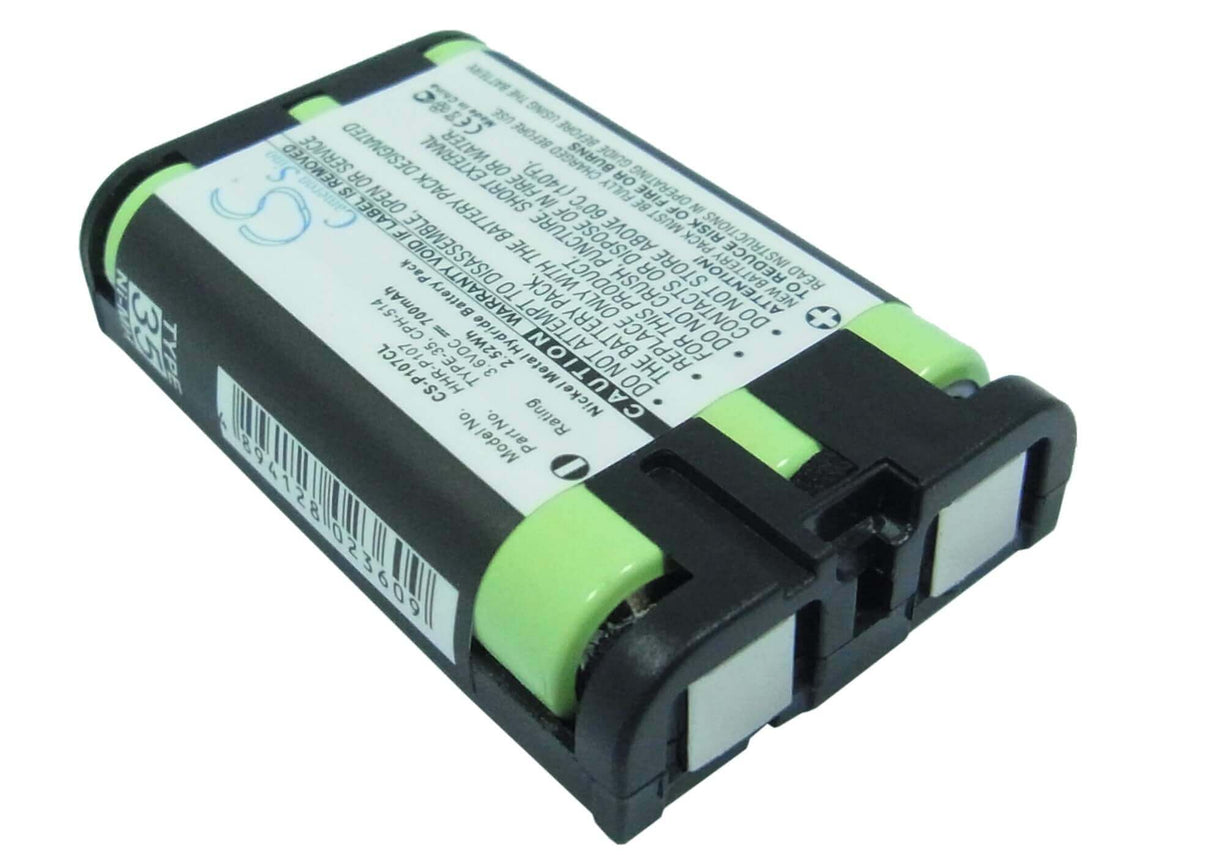 Cordless Phone Battery For Panasonic, HHR-P107, Type 35, 3.6v, 700mah - 2.52wh Cordless Phone Cameron Sino Technology Limited (Cordless Phone)