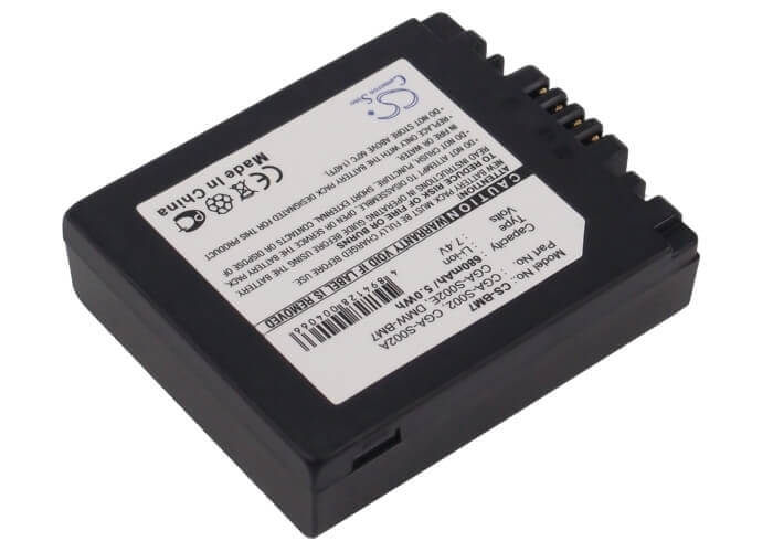7.4V, Li-ion, 680mAh, Camera battery fits Panasonic, Cga-s002, Dmc-fz10, Dmc-fz10eb, 5.032Wh Camera Cameron Sino Technology Limited (Camera)