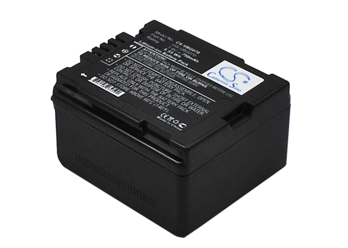 7.4V, Li-ion, 750mAh, Camera battery fits Panasonic, Vw-vbg070, Gs98gk, H288gk, 5.55Wh Camera Cameron Sino Technology Limited (Camera)