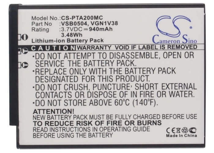 Battery For Panasonic Hm-ta2, Hm-ta20, Hm-ta20d 3.7v, 940mah - 3.48wh Batteries for Electronics Cameron Sino Technology Limited (Suspended)