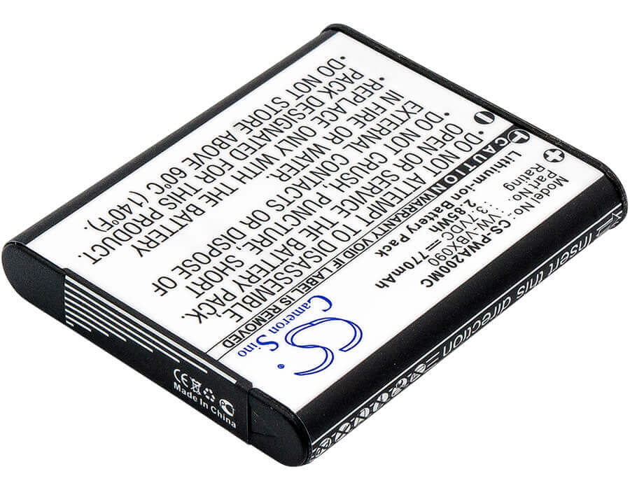 3.7V, Li-ion, 770mAh, Camera battery fits Panasonic, Vw-vbx090, Hx-wa03, Hx-wa03h, 2.849Wh Camera Cameron Sino Technology Limited (Camera)