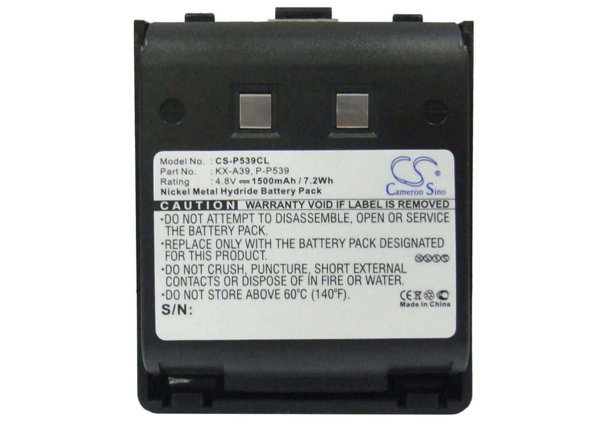 Battery For Panasonic, Kxa39, Kxt9000, Kx-t9000, Kxt9050bh, 4.8v, 1500mah - 7.20wh Cordless Phone Cameron Sino Technology Limited (Suspended)