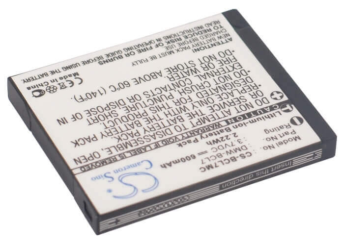 3.7V, Li-ion, 600mAh, Camera battery fits Panasonic, Dmw-bcl7, Lumix Dmc-f5, Lumix Dmc-f5k, 2.22Wh Camera Cameron Sino Technology Limited (Camera)