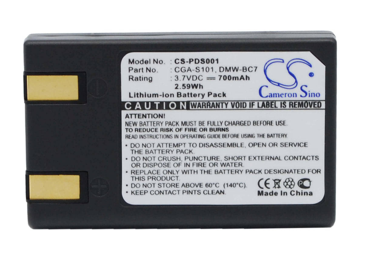 Battery For Panasonic Lumix Dmc-f7, Lumix Dmc-f7-a, 3.7v, 700mah - 2.59wh Camera Cameron Sino Technology Limited (Suspended)