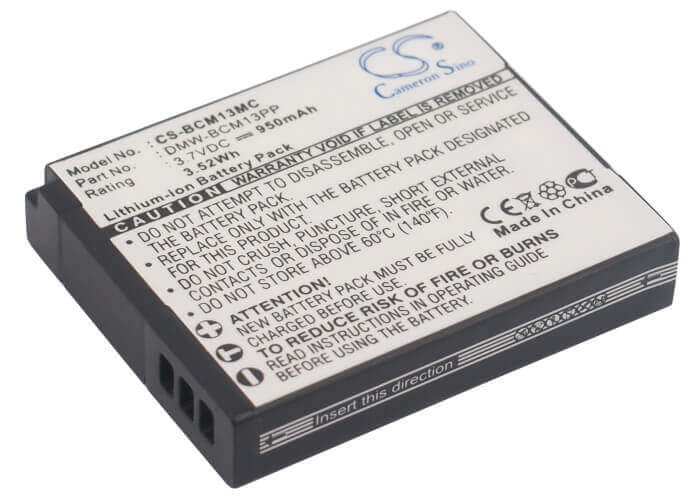 3.7V, Li-ion, 950mAh, Camera battery fits Panasonic, Dmw-bcm13, Lumix Dmc-ft5, Lumix Dmc-ft5a, 3.515Wh Camera Cameron Sino Technology Limited (Camera)