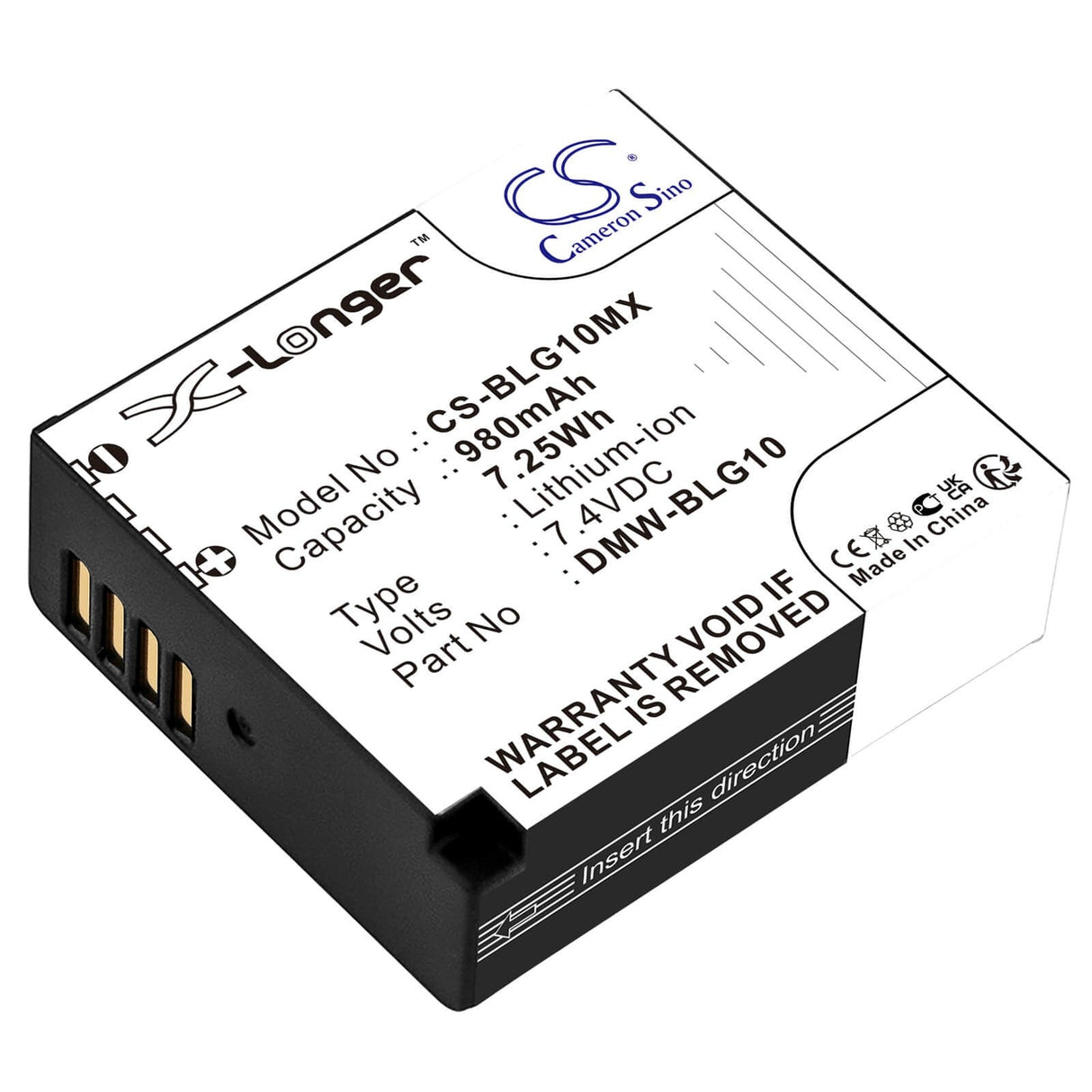 Camera Battery For Panasonic, Lumix Dmc-gf6, Lumix Dmc-gf6k 7.4v, 980mah - 7.25wh Camera Cameron Sino Technology Limited (Camera)