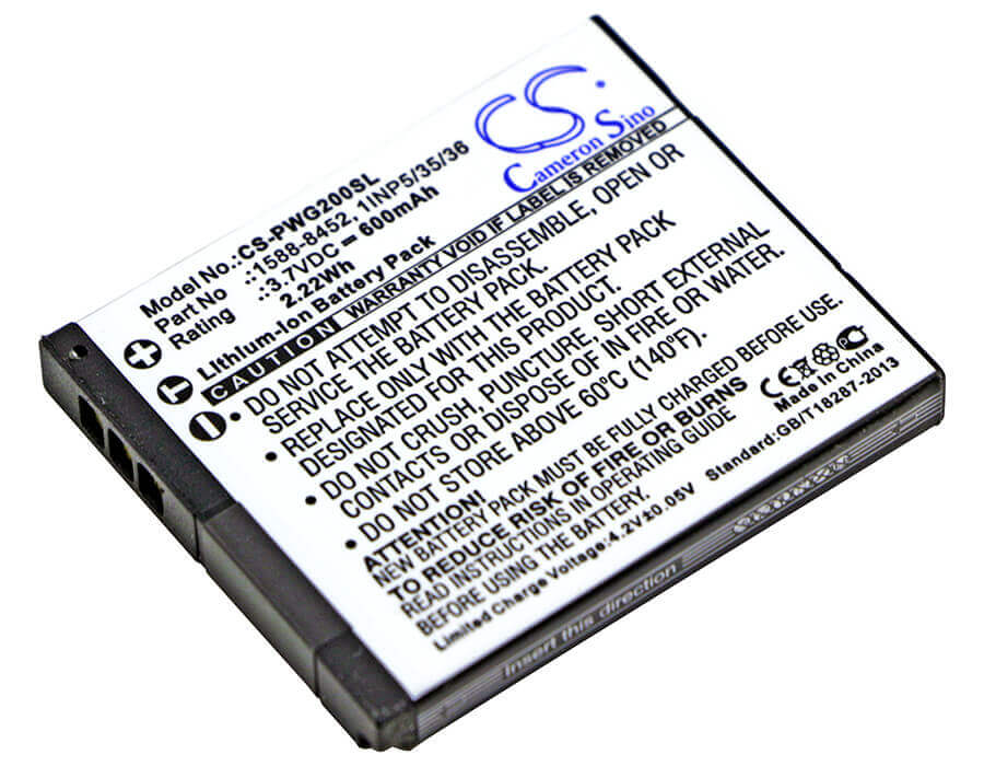 3.7V, Li-ion, 600mAh, Headset battery fits Panasonic, 1588-8452, Rp-wfg20, Rp-wfg20e, 2.22Wh Wireless Headset Cameron Sino Technology Limited