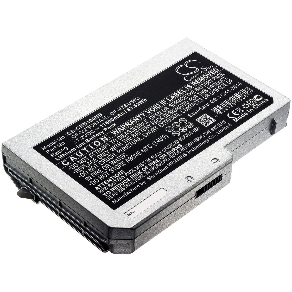 Battery For Panasonic, Toughbook Cf-n10, Toughbook Cf-s10 7.2v, 11600mah - 83.52wh Notebook, Laptop Cameron Sino Technology Limited