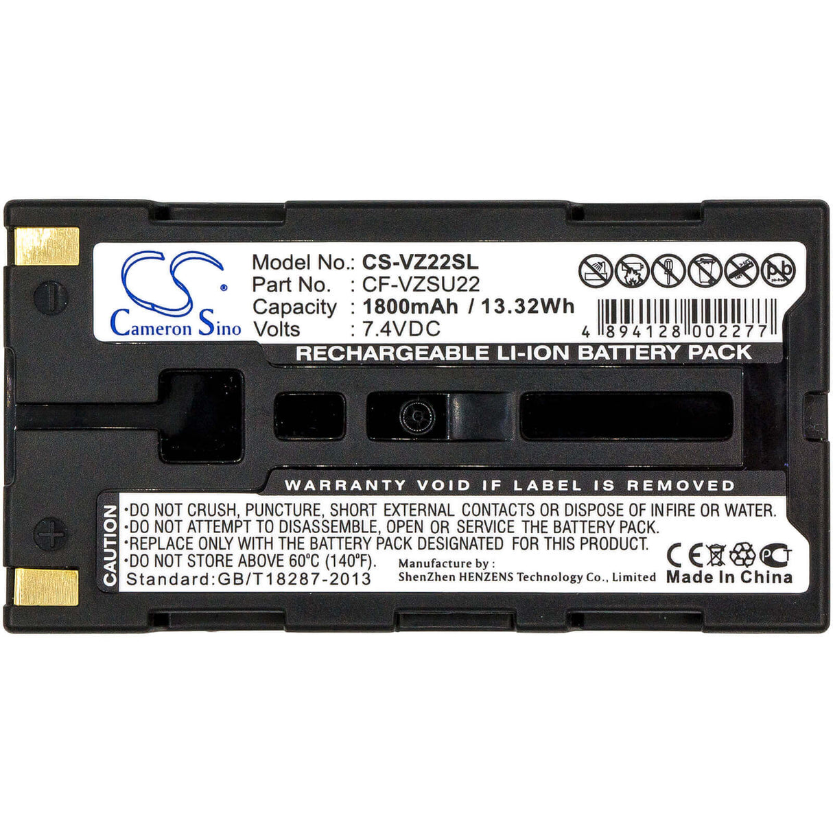 7.4V, Li-ion, 1800mAh, batterie d'amplificateur compatible avec Avio, Nippon, Toa Electronics, Panasonic, Nec, 2ur18650f, R300zd, Tvs-200ex, 13.32Wh PDA, Pocket PC Cameron Sino Technology Limited