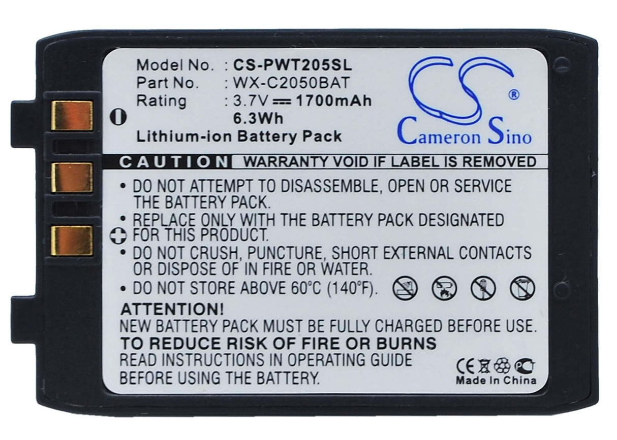 3.7V, Li-ion, 1700mAh, Headset battery fits Panasonic, 2050bat, Attune Aio 2050, Ultraplex Ii 2051, 6.29Wh Wireless Headset Cameron Sino Technology Limited