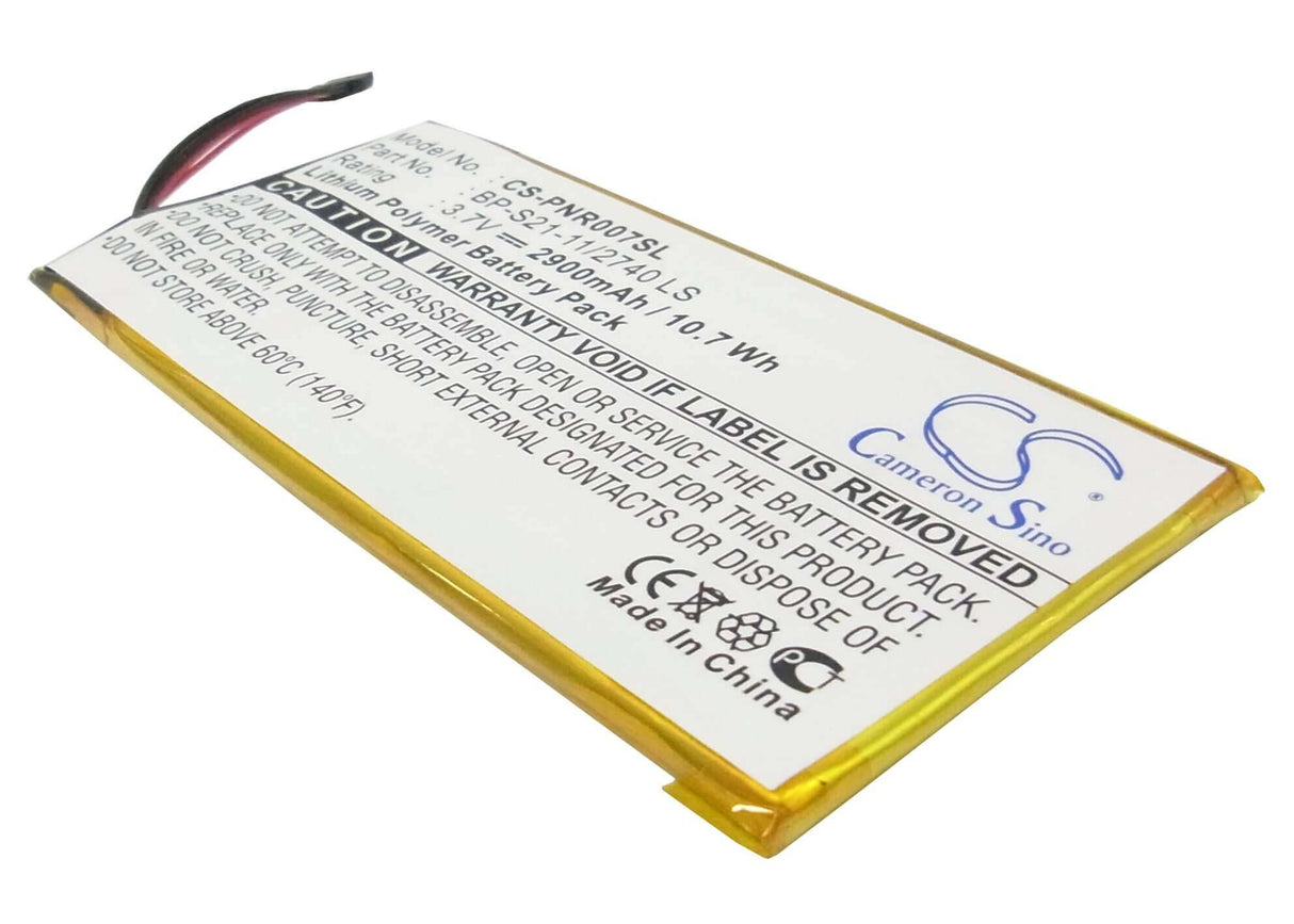 3.7V, Li-Polymer, 2900mAh, E-book, E-reader battery fits Pandigital, Bp-s21-11/2740 Ls, Novel 7, Prd07t20wbl1, 10.73Wh E-book, E-reader Cameron Sino Technology Limited