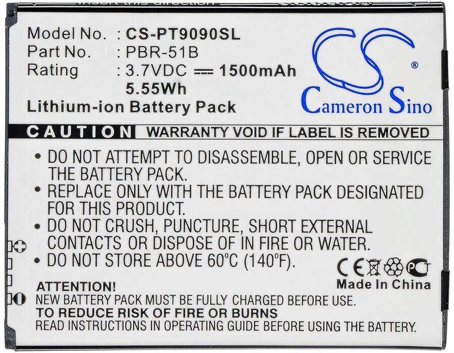 3,7V, Li-ion, 1500mAh, batterie de smartphone compatible avec Pantech, Pbr-51b, Discover, Magnus, 5.55Wh Mobile, SmartPhone Cameron Sino Technology Limited (Suspendu)