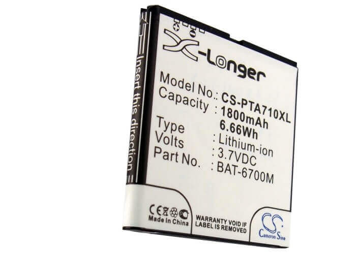 3.7V, Li-ion, 1800mAh, SmartPhone battery fits Pantech, Sky, Bat-6700m, Im-a710, Im-a710k, 6.66Wh Mobile, SmartPhone Cameron Sino Technology Limited (Suspended)
