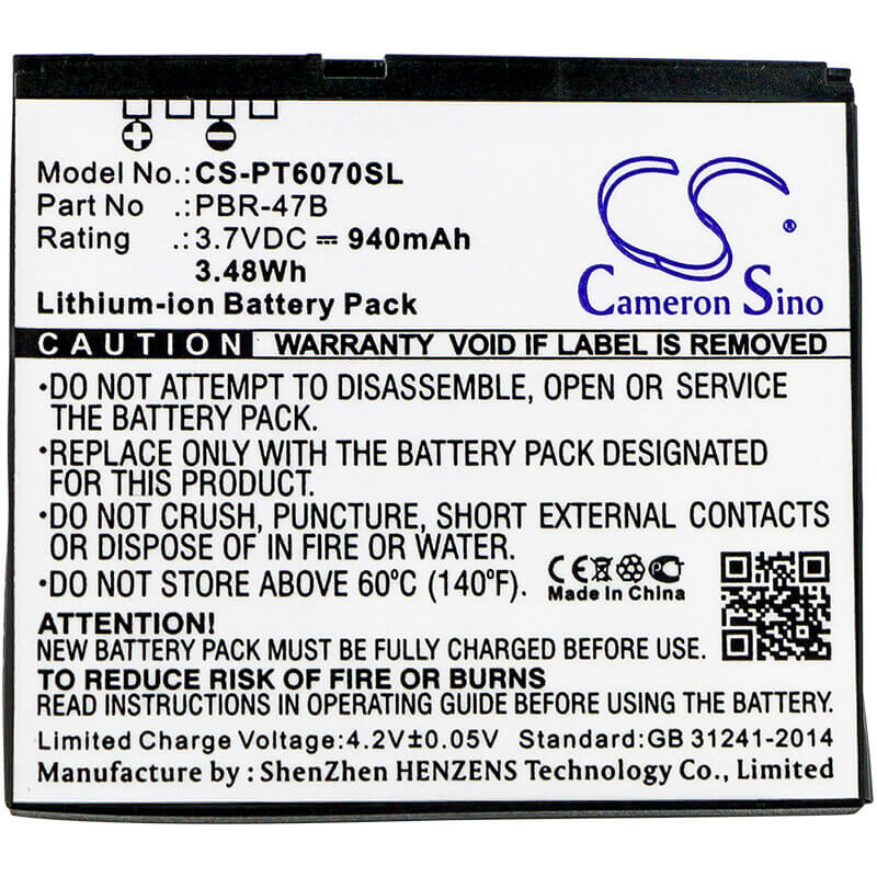 3,7V, Li-ion, 940mAh, batterie de smartphone compatible avec Pantech, Pbr-47b, P6070, Vybe, 3,48Wh Mobile, smartphone Cameron Sino Technology Limited (Suspendu)