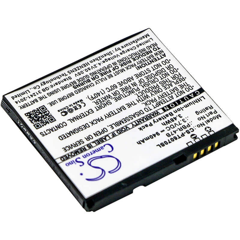 3,7V, Li-ion, 940mAh, batterie de smartphone compatible avec Pantech, Pbr-47b, P6070, Vybe, 3,48Wh Mobile, smartphone Cameron Sino Technology Limited (Suspendu)