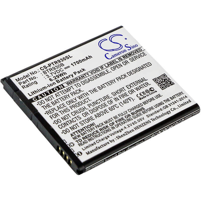 3.7V, Li-ion, 1700mAh, SmartPhone battery fits Pantech, Brt52ab, Adr930l, Perception, 6.29Wh Mobile, SmartPhone Cameron Sino Technology Limited (Smartphone)