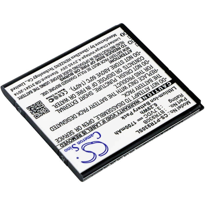 3.7V, Li-ion, 1700mAh, SmartPhone battery fits Pantech, Brt52ab, Adr930l, Perception, 6.29Wh Mobile, SmartPhone Cameron Sino Technology Limited (Smartphone)