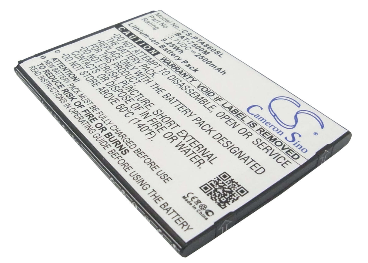 3.7V, Li-ion, 2500mAh, Batterie de smartphone compatible avec Pantech, Bat-7500m, Im-a860, Im-a860k, 9.25Wh Mobile, Smartphone Cameron Sino Technology Limited (Smartphone)