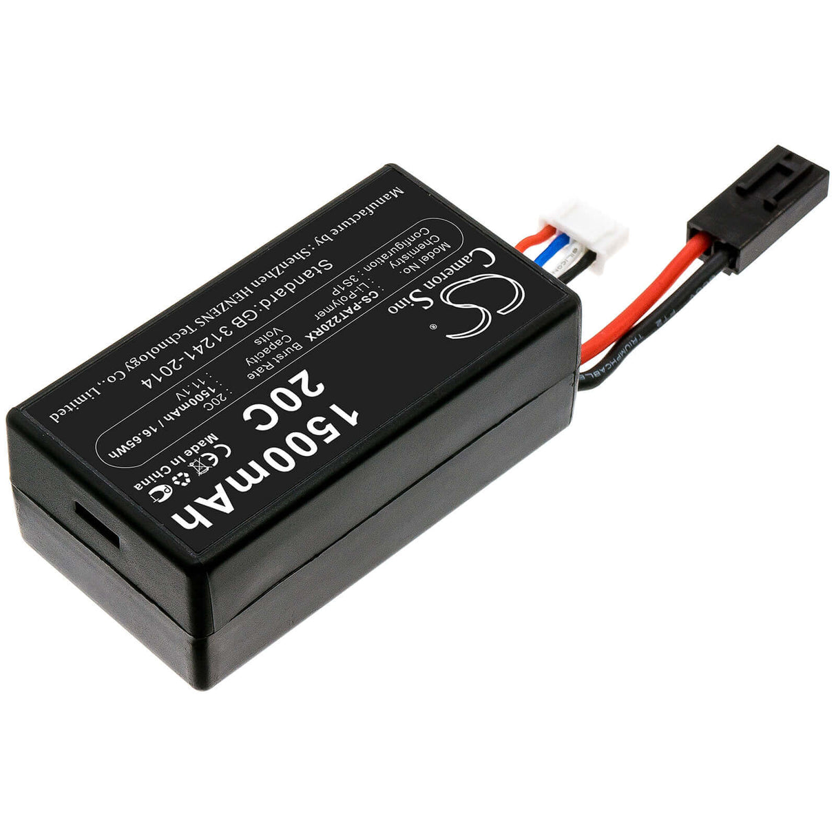 11.1V, Li-Polymer, 1500mAh, Drones battery fits Parrot, Parrot, Ar.drone 2.0, Ar.drone 2.0, 16.65Wh Drones Cameron Sino Technology Limited