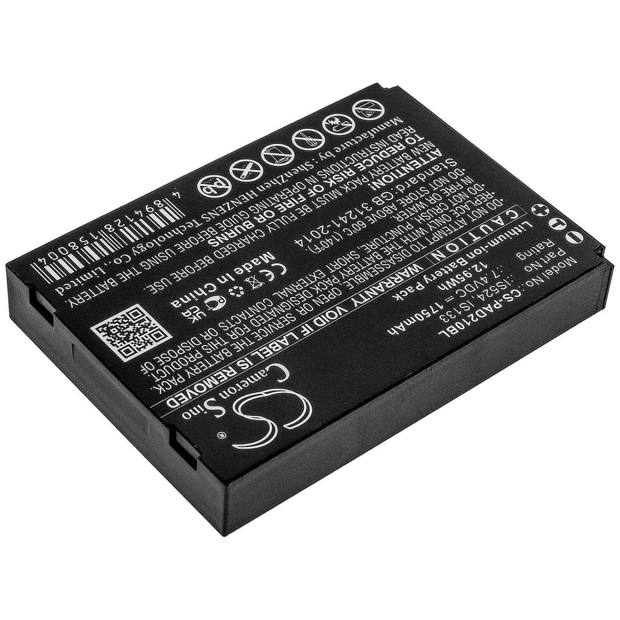 7.4V, Li-ion, 1750mAh, Payment Terminal battery fits Pax, Is133, D210, D210 Bluetooth, 12.95Wh Payment Terminal Cameron Sino Technology Limited