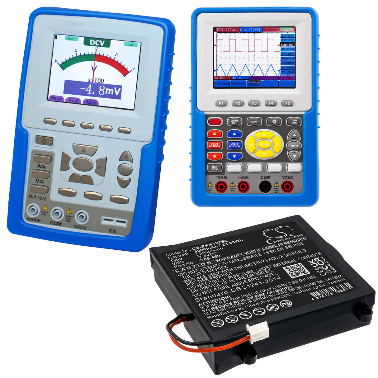 7,4V, Li-ion, 3200mAh, batterie d'équipement compatible avec Peaktech, 706-469, P1195, P1205, 23,68Wh Équipement, Enquête, Test Cameron Sino Technology Limited