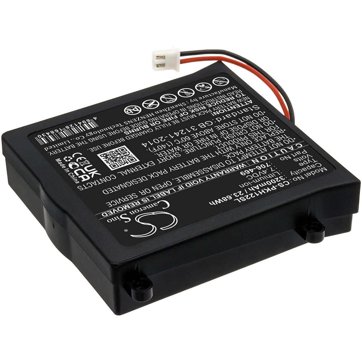 7,4V, Li-ion, 3200mAh, batterie d'équipement compatible avec Peaktech, 706-469, P1195, P1205, 23,68Wh Équipement, Enquête, Test Cameron Sino Technology Limited