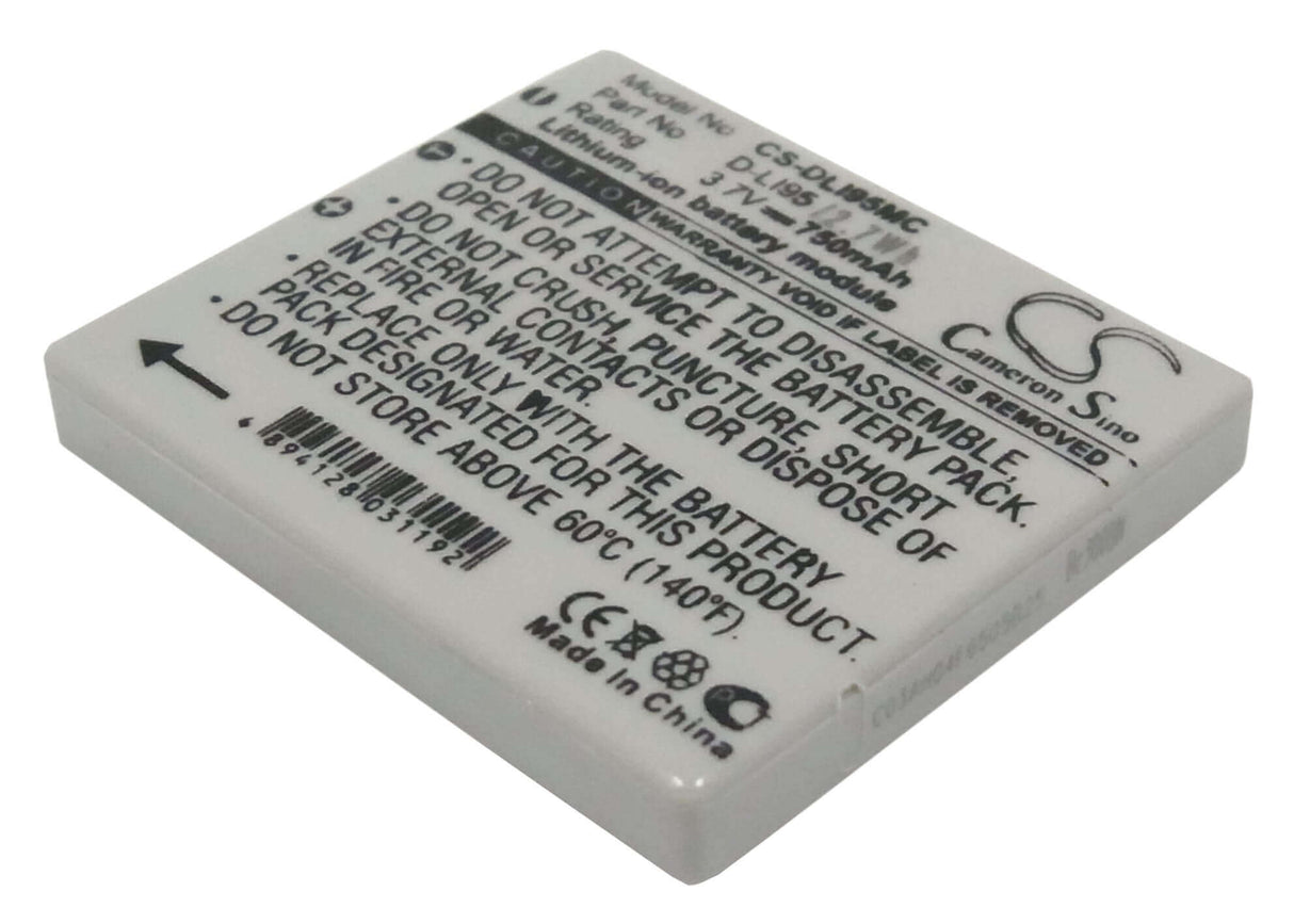 3.7V, Li-ion, 700mAh, Camera battery fits Pentax, D-li95, Optio E75, Optio E85, 2.59Wh Camera Cameron Sino Technology Limited (Camera)