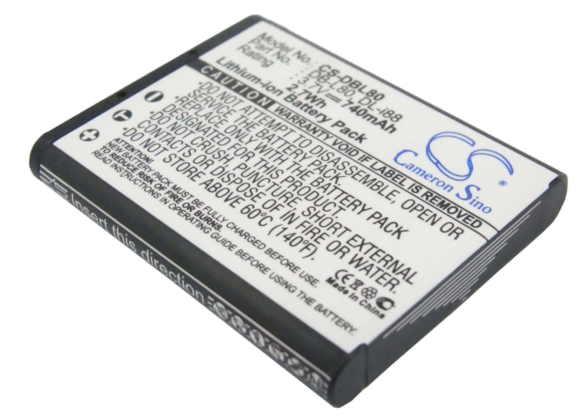 Camera Battery For Pentax Optio H90, Optio P70, 3.7v, 740mah - 2.74wh Camera Cameron Sino Technology Limited (Camera)