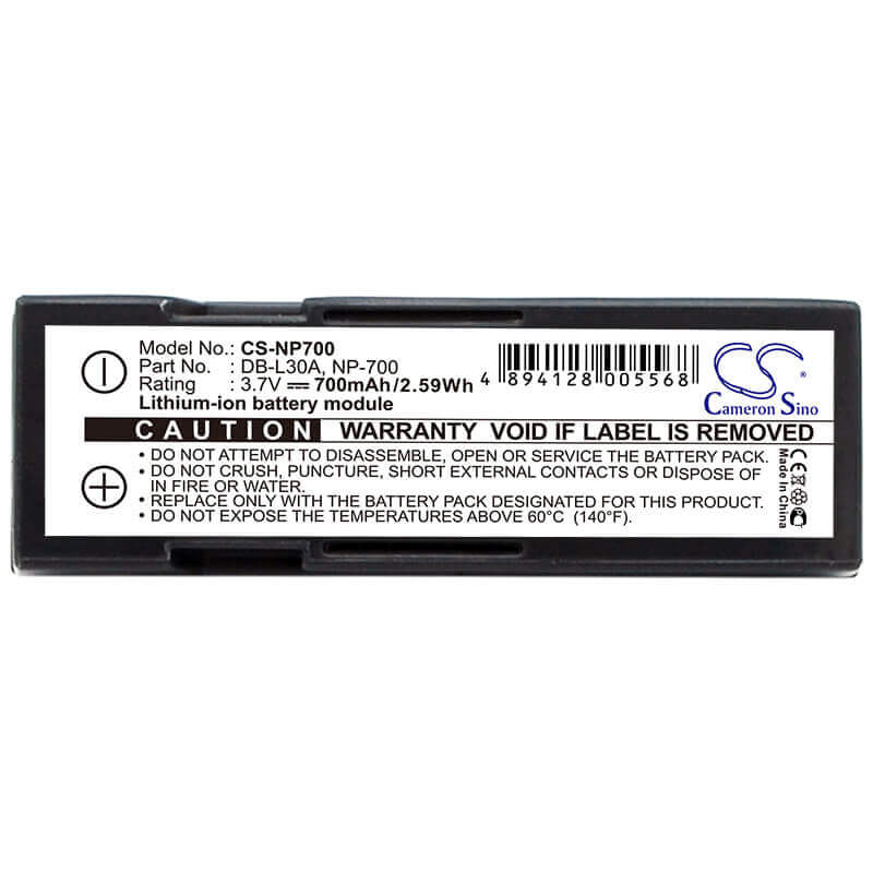 Camera Battery For Pentax Optio Z10 3.7v, 700mah - 2.59wh Camera Cameron Sino Technology Limited (Camera)