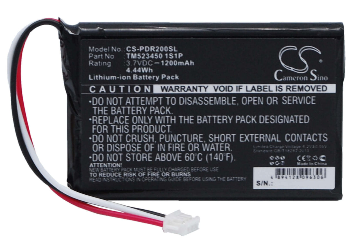 3,7V, Li-ion, 1200mAh, batterie GPS compatible avec Pharos, Tm523450 1s1p, Drive Gps 200, Pdr200, 4,44Wh GPS, Navigator Cameron Sino Technology Limited