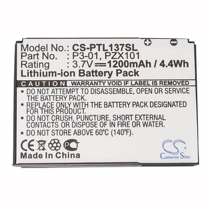 3,7V, Li-ion, 1200mAh, batterie de smartphone compatible avec Pharos, 6027b0060001, Ptl137, Ptl137a, 4,44Wh Mobile, SmartPhone Cameron Sino Technology Limited (Suspendu)