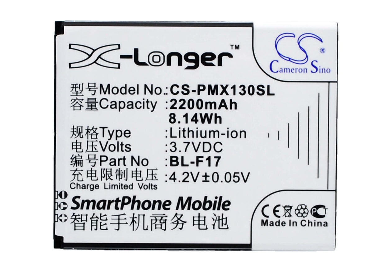 3.7V, Li-ion, 2200mAh, SmartPhone battery fits Phicomm, Bl-f17, 2s, X130, 8.14Wh Mobile, SmartPhone Cameron Sino Technology Limited (Smartphone)