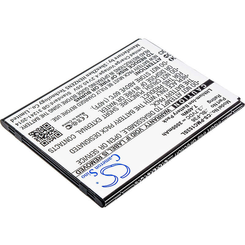 3.7V, Li-ion, 2000mAh, SmartPhone battery fits Phicomm, Bl-f36, C1530l, 7.4Wh Mobile, SmartPhone Cameron Sino Technology Limited (Smartphone)