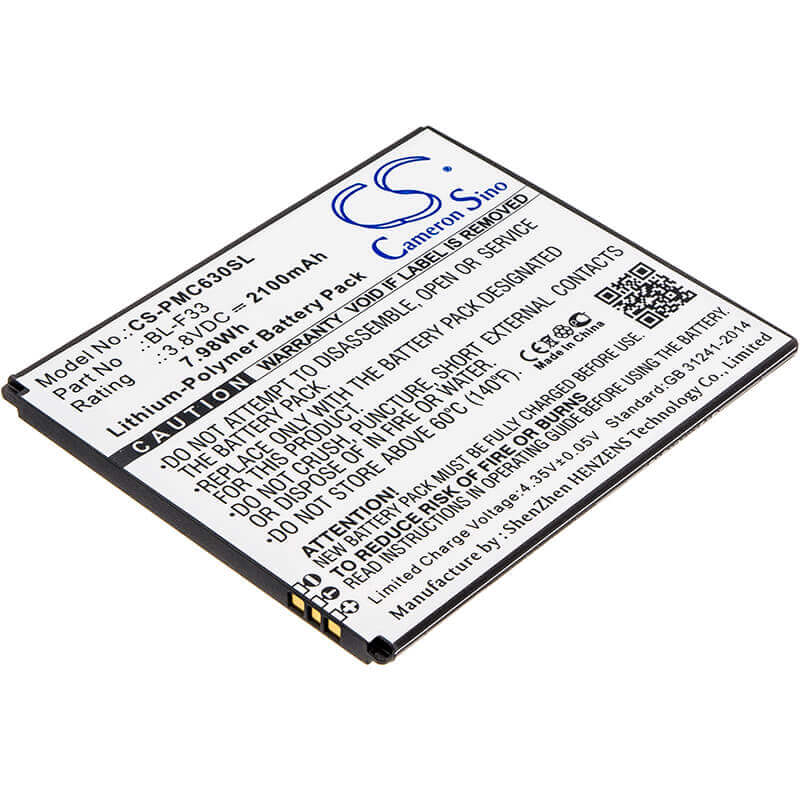 3.8V, Li-Polymère, 2100mAh, Batterie de smartphone compatible avec Phicomm, Bl-f33, C630, C630lv, 7.98Wh Mobile, Smartphone Cameron Sino Technology Limited (Suspendu)