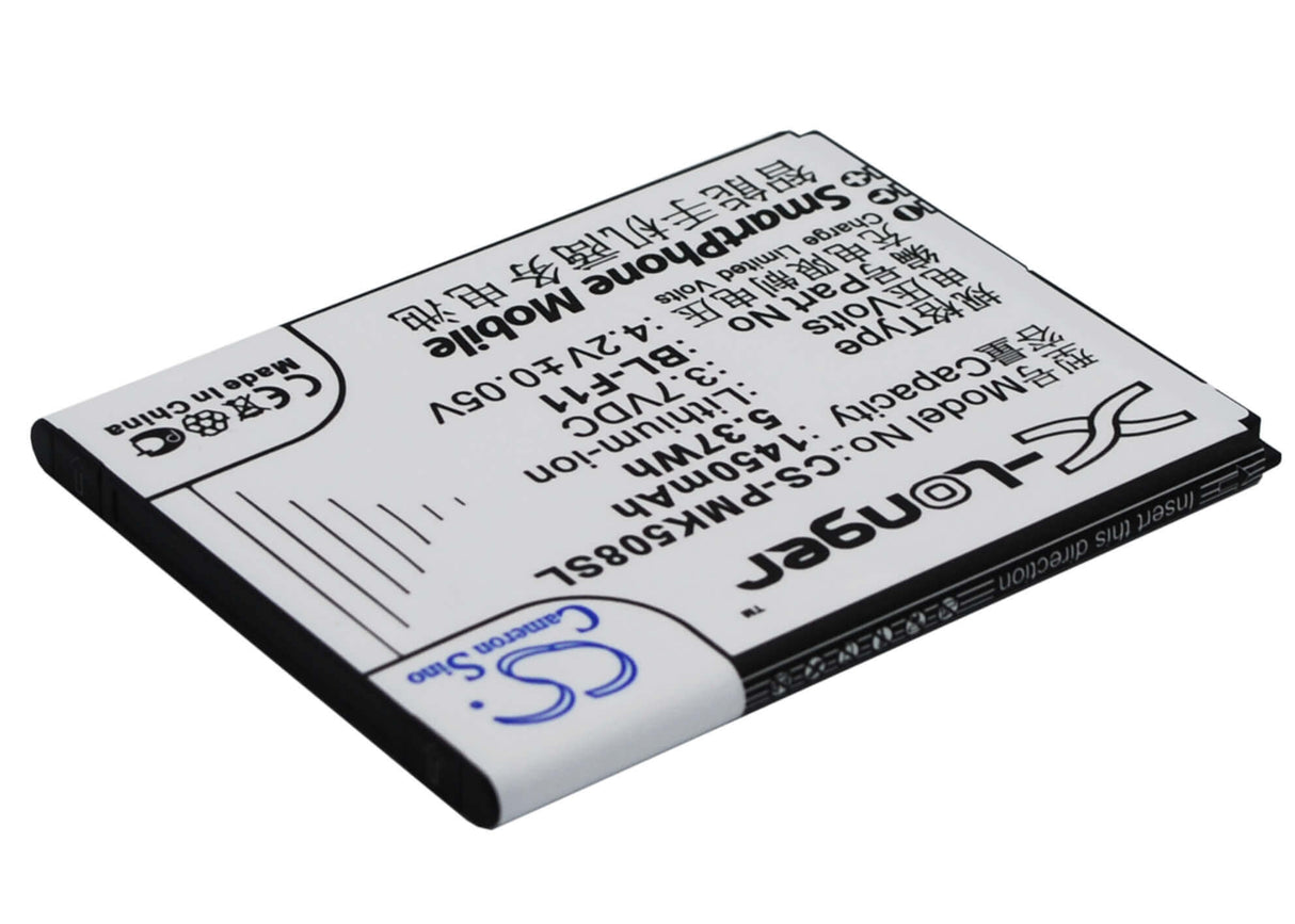3,7V, Li-ion, 1450mAh, batterie de smartphone compatible avec Phicomm, Bl-f11, F11, I508, 5,37Wh Mobile, SmartPhone Cameron Sino Technology Limited (Suspendu)