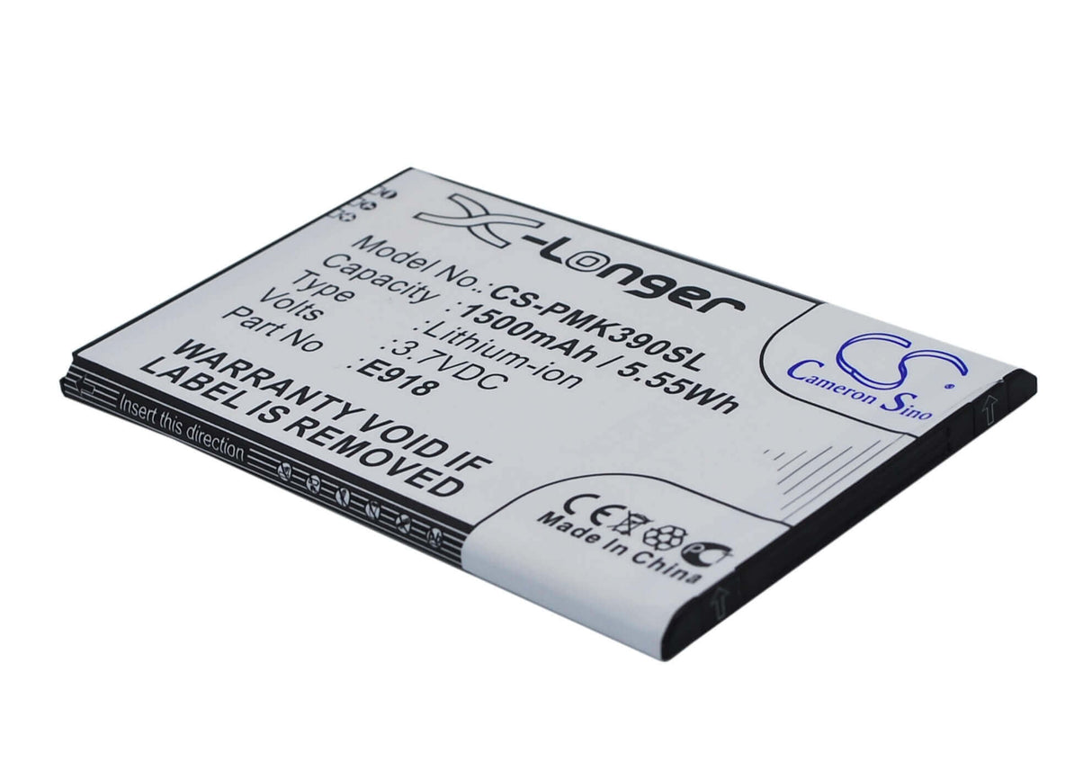 3.7V, Li-ion, 1500mAh, batterie de smartphone compatible avec Phicomm, E918, I310v, K390v, 5.55Wh Mobile, SmartPhone Cameron Sino Technology Limited (Suspendu)