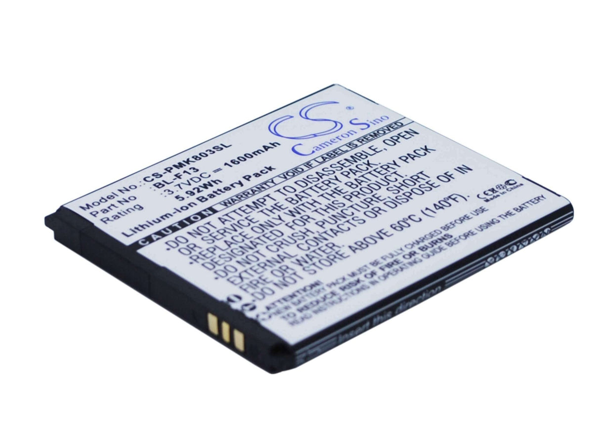 3.7V, Li-ion, 1600mAh, batterie de smartphone compatible avec Phicomm, Bl-f13, I803, 5.92Wh Mobile, SmartPhone Cameron Sino Technology Limited (Suspendu)