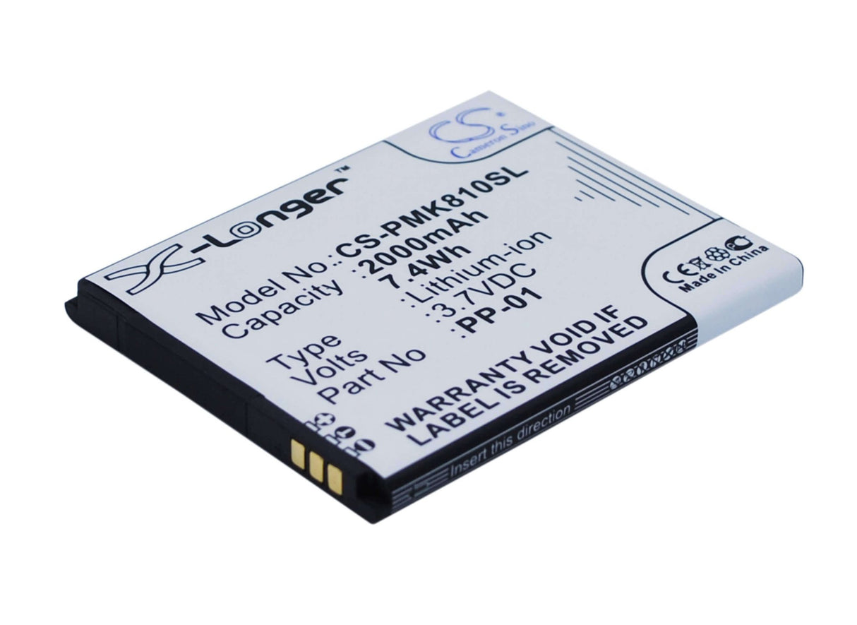 3,7V, Li-ion, 2000mAh, batterie de smartphone compatible avec Phicomm, Pp-01, I810t, 7,4Wh Mobile, SmartPhone Cameron Sino Technology Limited (Suspendu)