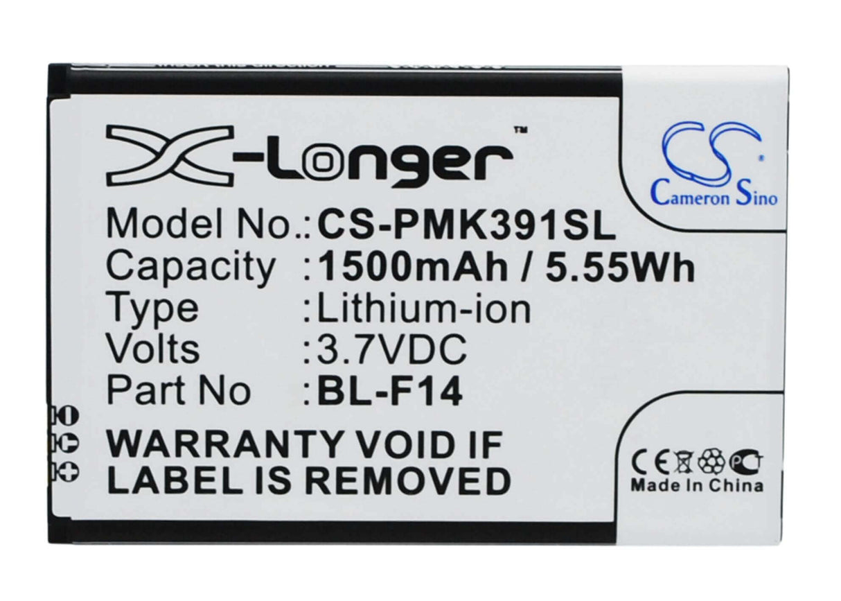 3,7V, Li-ion, 1500mAh, batterie pour smartphone compatible avec Phicomm, Bl-f14, K390w, 5,55Wh Mobile, SmartPhone Cameron Sino Technology Limited (Suspendu)