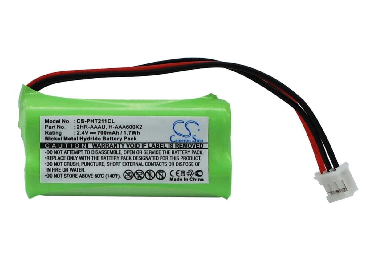 2.4V, Ni-MH, 700mAh, Batterie de téléphone sans fil compatible avec Philips, 2hr-aaau, 215 Quattro, Aleor 300, 1.68Wh Téléphone sans fil Cameron Sino Technology Limited (Téléphone sans fil)