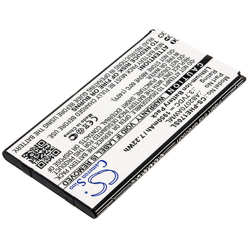 3.7V, Li-ion, 1950mAh, SmartPhone battery fits Philips, Ab2070awml, Cte170, E170, 7.22Wh Mobile, SmartPhone Cameron Sino Technology Limited (Suspended)