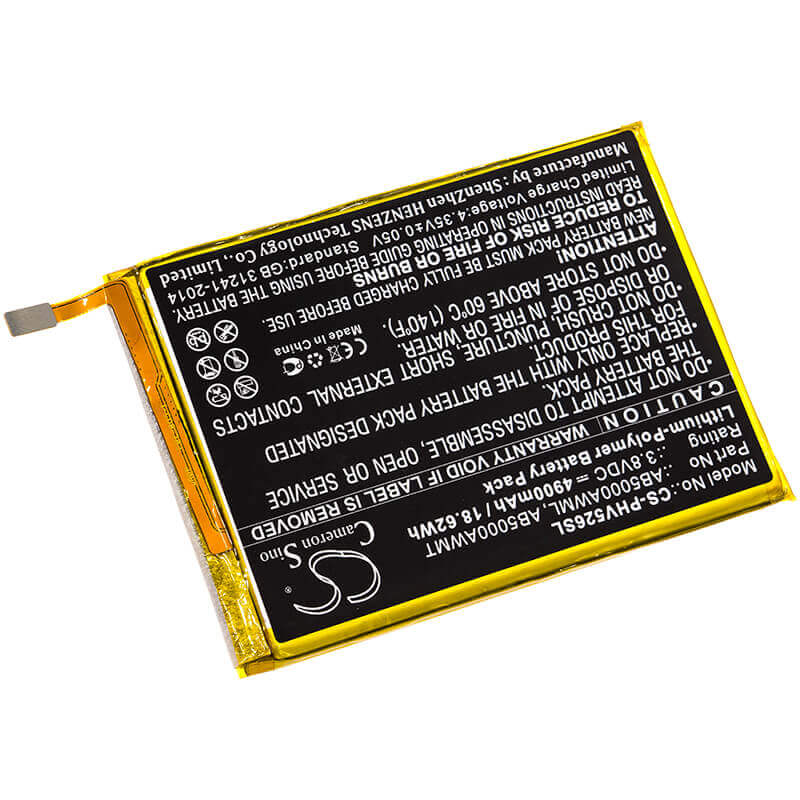 3.8V, Li-Polymer, 4900mAh, SmartPhone battery fits Philips, Ab5000awml, Ctv526, V526, 18.62Wh Mobile, SmartPhone Cameron Sino Technology Limited (Smartphone)